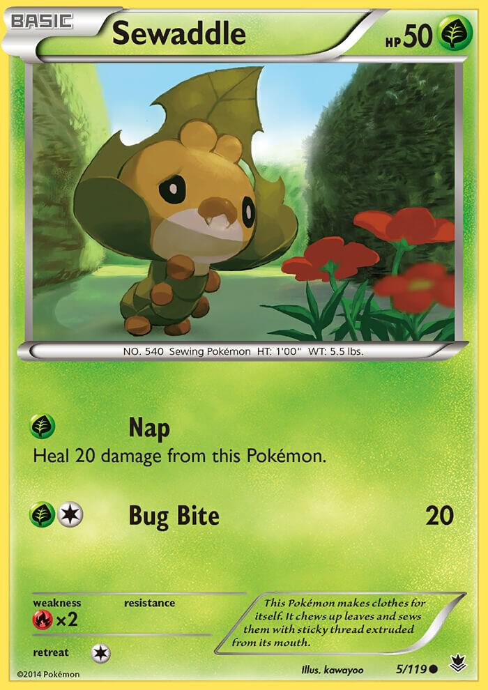 Sewaddle 5/119 card from XY - Phantom Forces