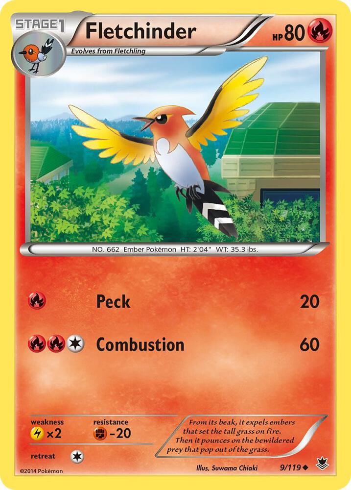 Fletchinder 9/119 card from XY - Phantom Forces