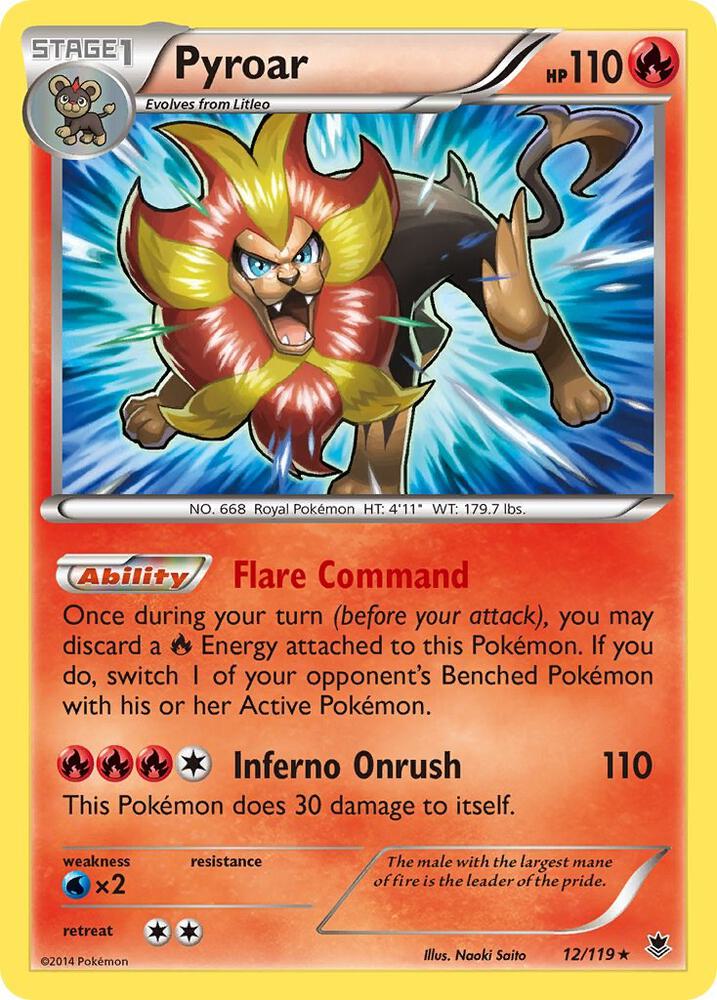 Pyroar 12/119 card from XY - Phantom Forces