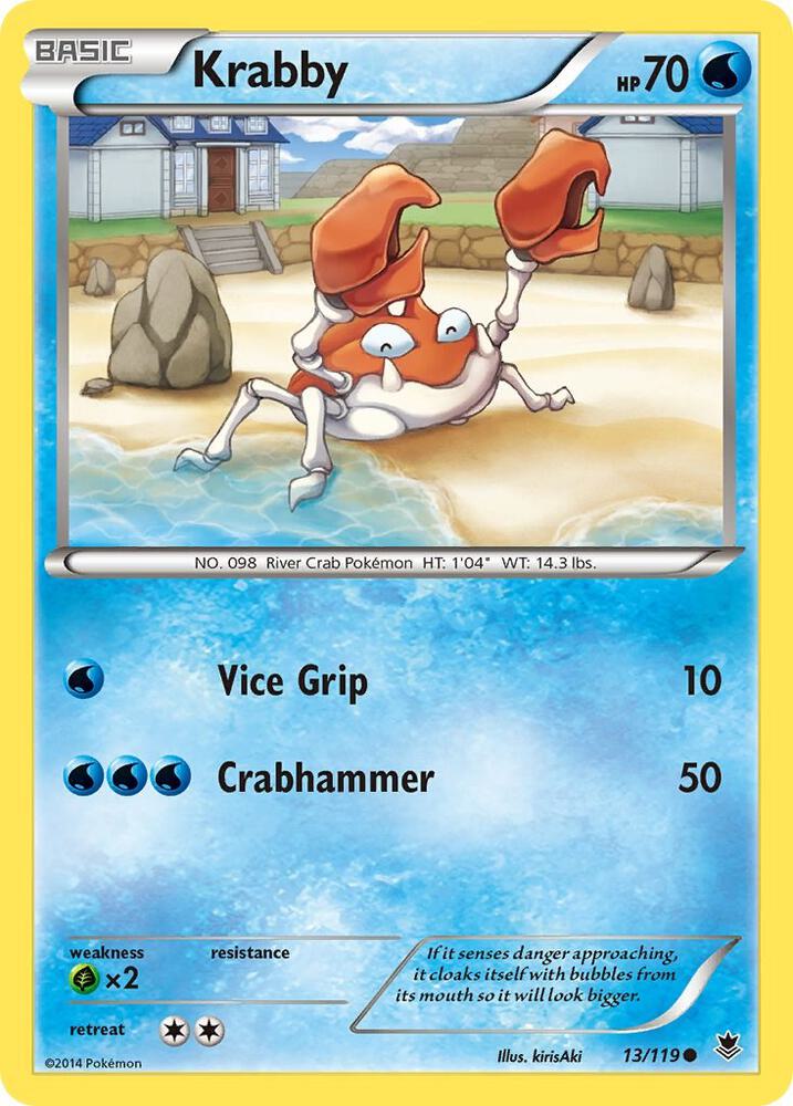 Krabby 13/119 card from XY - Phantom Forces