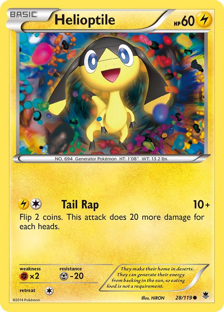 Helioptile (28) 28/119 card from XY - Phantom Forces