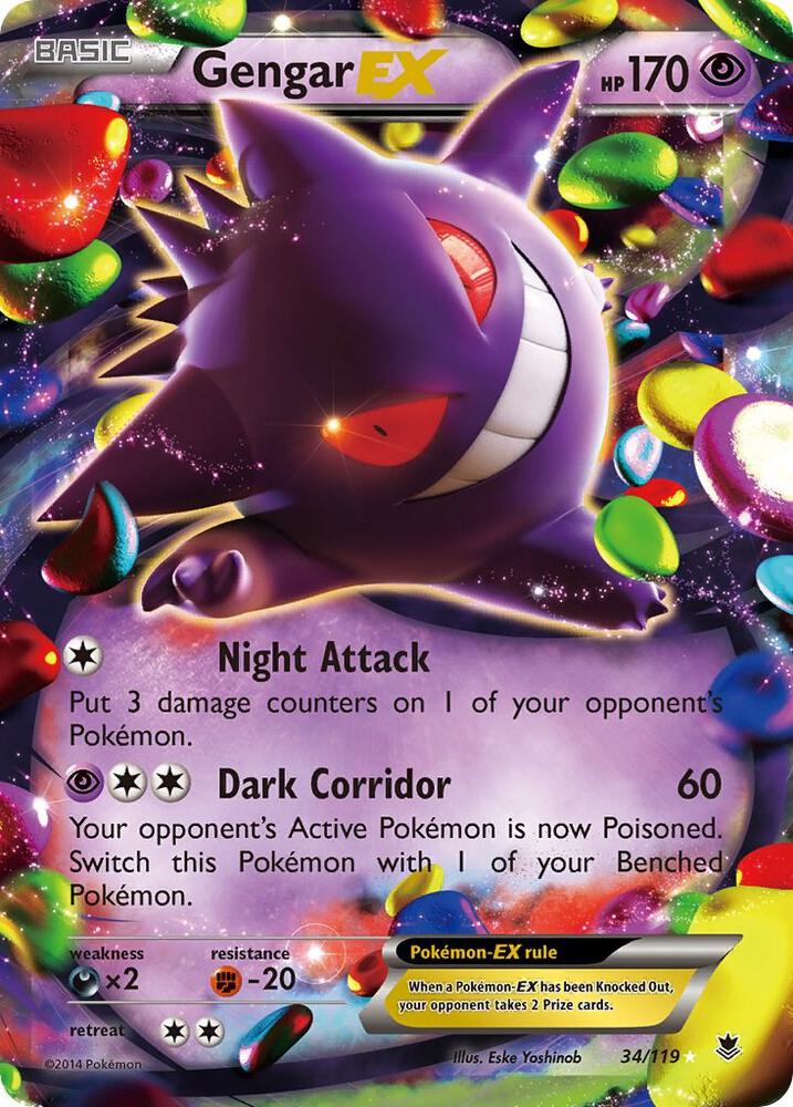Gengar EX 34/119 card from XY - Phantom Forces