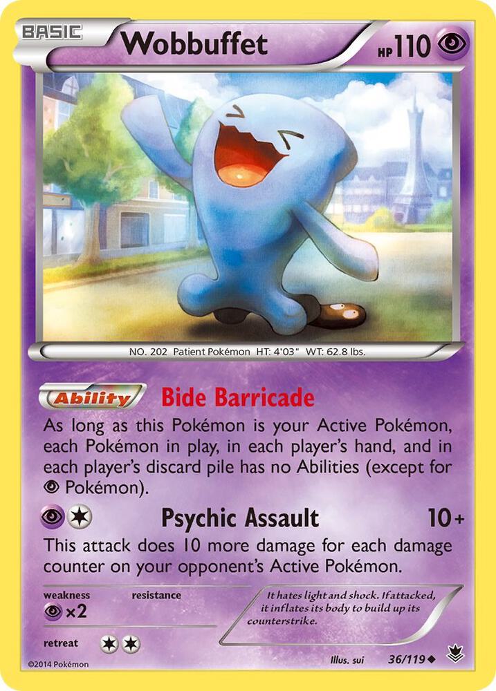 Wobbuffet 36/119 card from XY - Phantom Forces
