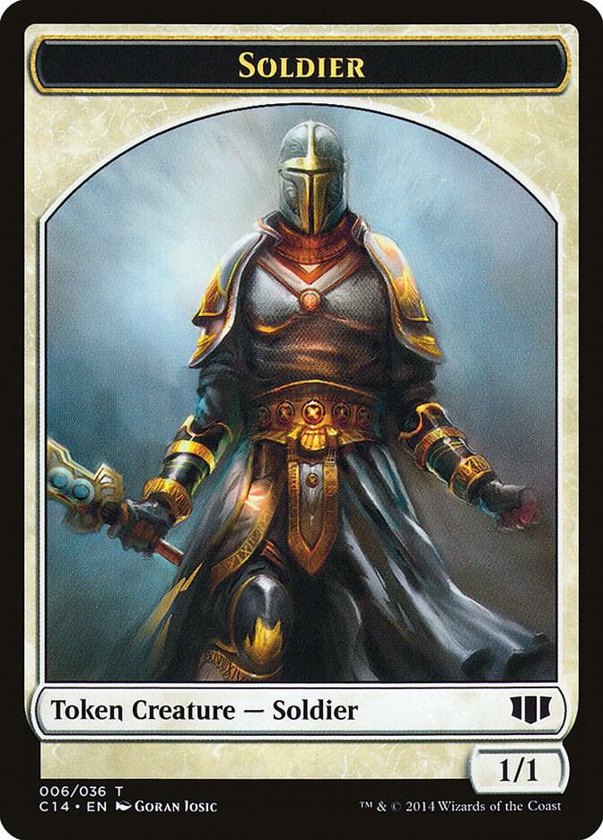 Soldier // Spirit Double-Sided Token 6 // 7 card from Commander 2014