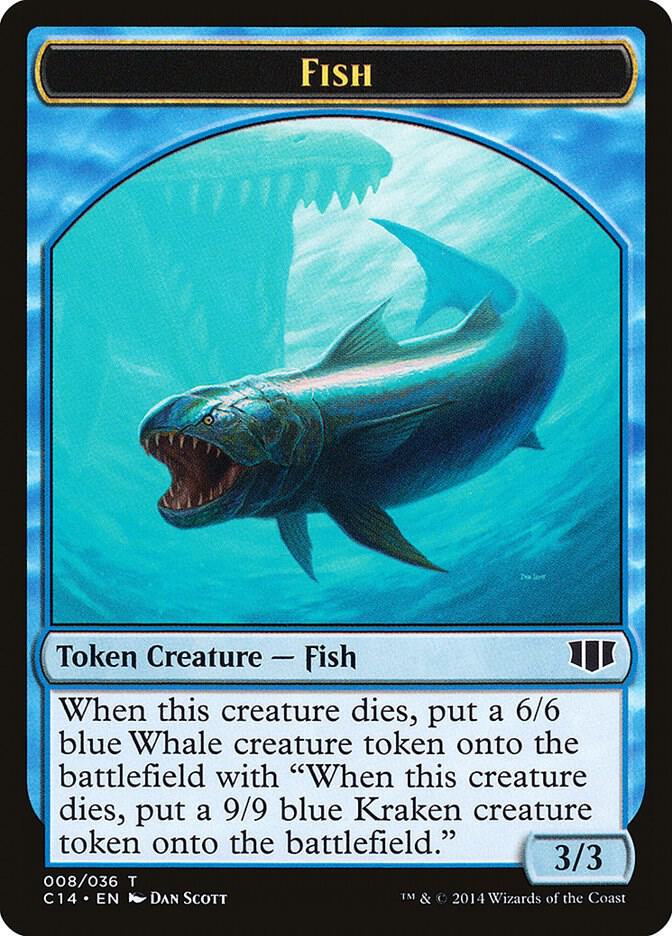 Fish // Zombie Double-Sided Token 8 // 11 card from Commander 2014