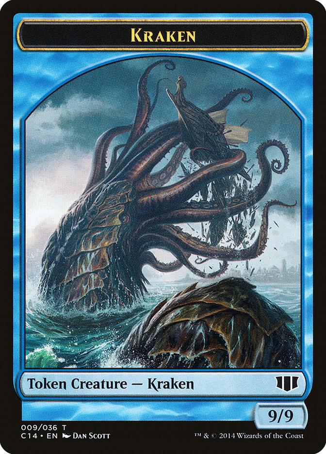 Kraken // Zombie Double-Sided Token 9 // 11 card from Commander 2014