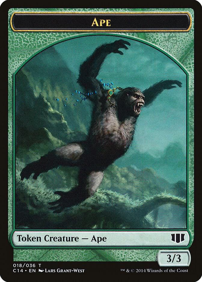 Ape // Zombie Double-Sided Token 18 // 11 card from Commander 2014