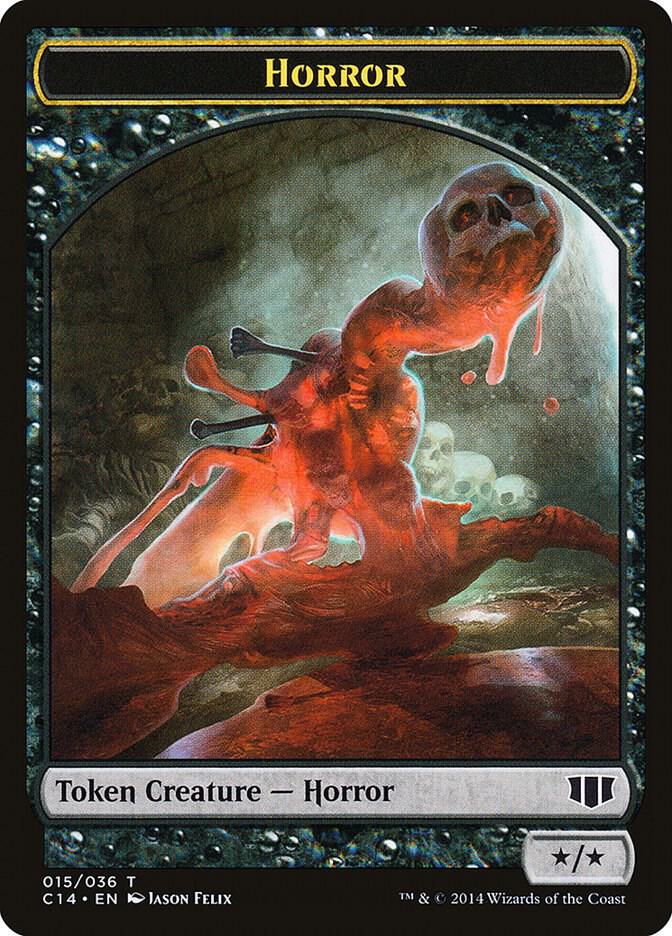Horror // Zombie Double-Sided Token 15 // 16 card from Commander 2014