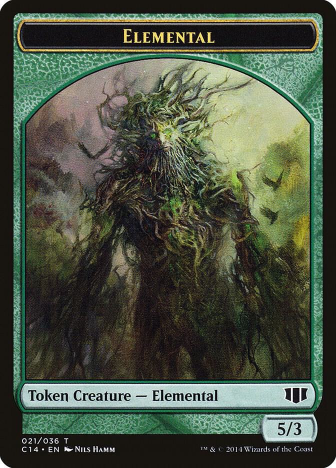 Elemental // Beast Double-Sided Token 21 // 19 card from Commander 2014