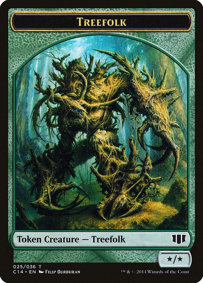 Treefolk // Wolf Double-Sided Token 25 // 26 card from Commander 2014