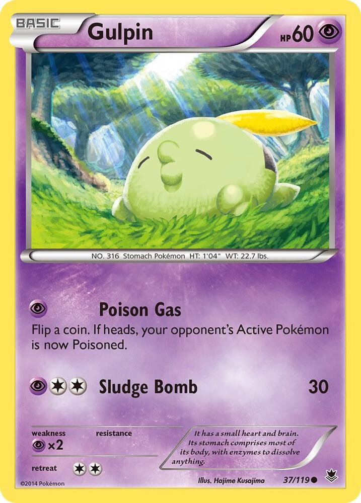 Gulpin 37/119 card from XY - Phantom Forces
