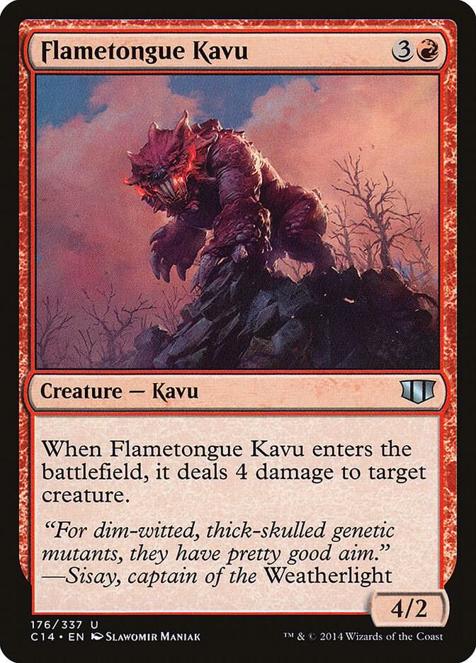Flametongue Kavu 176 card from Commander 2014
