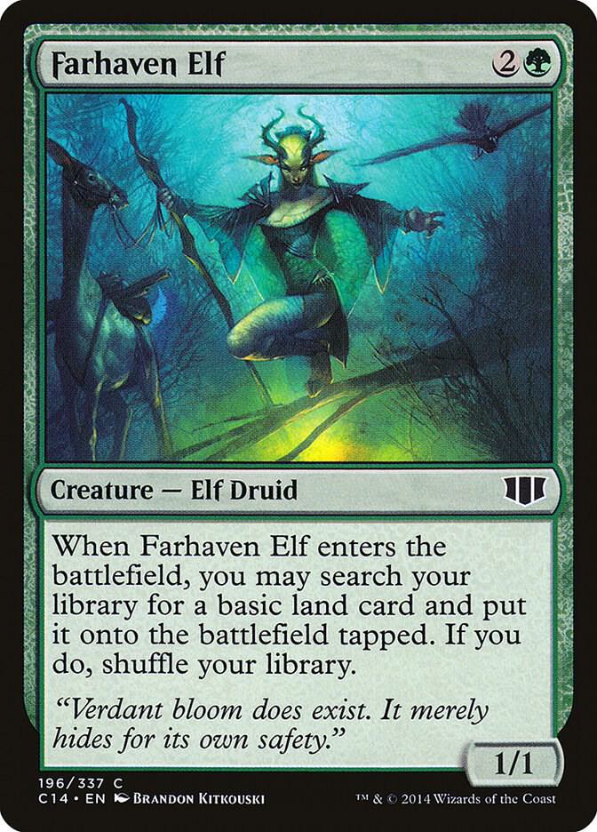 Farhaven Elf 196 card from Commander 2014