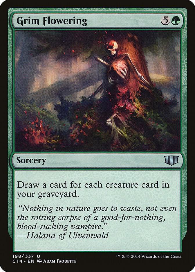Grim Flowering 198 card from Commander 2014