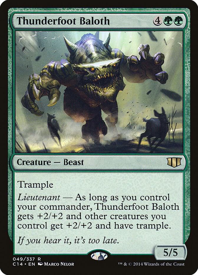 Thunderfoot Baloth 49 card from Commander 2014