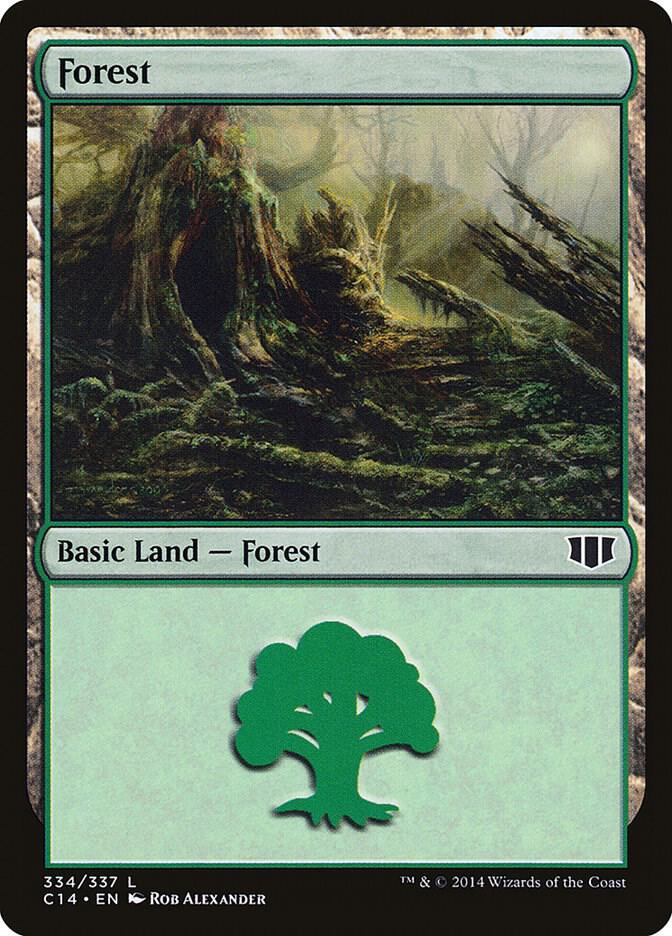 Forest 334 card from Commander 2014