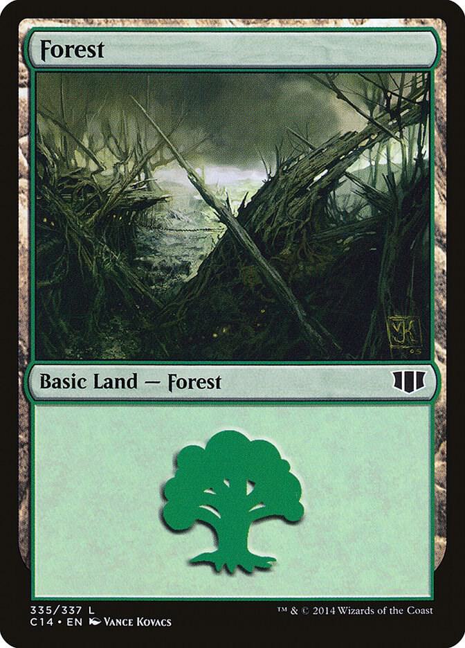 Forest 335 card from Commander 2014