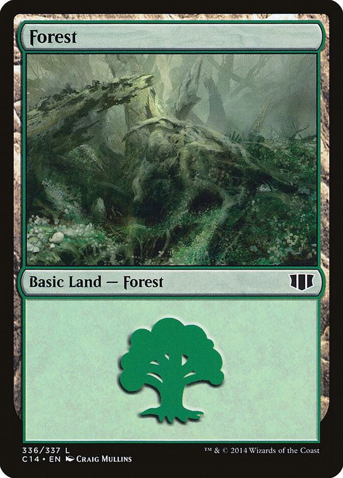 Forest 336 card from Commander 2014
