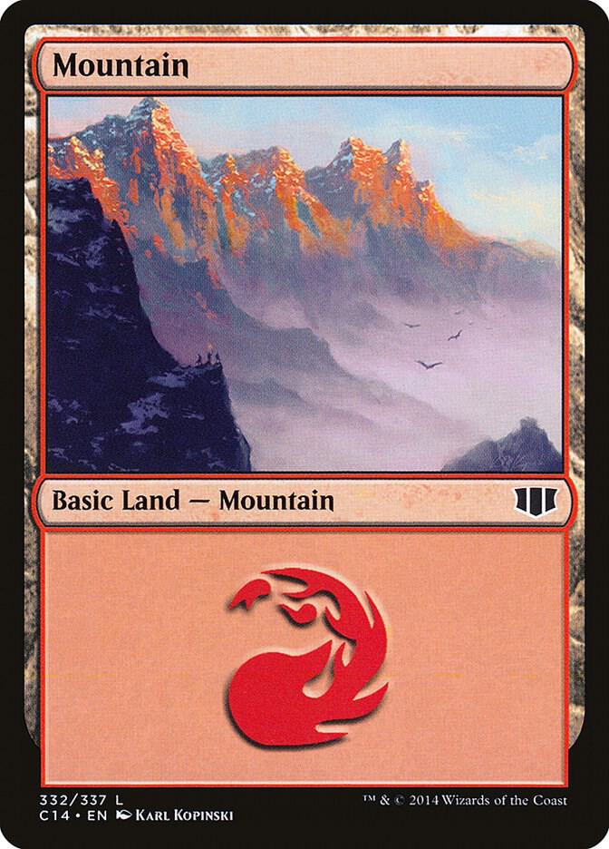 Mountain 332 card from Commander 2014