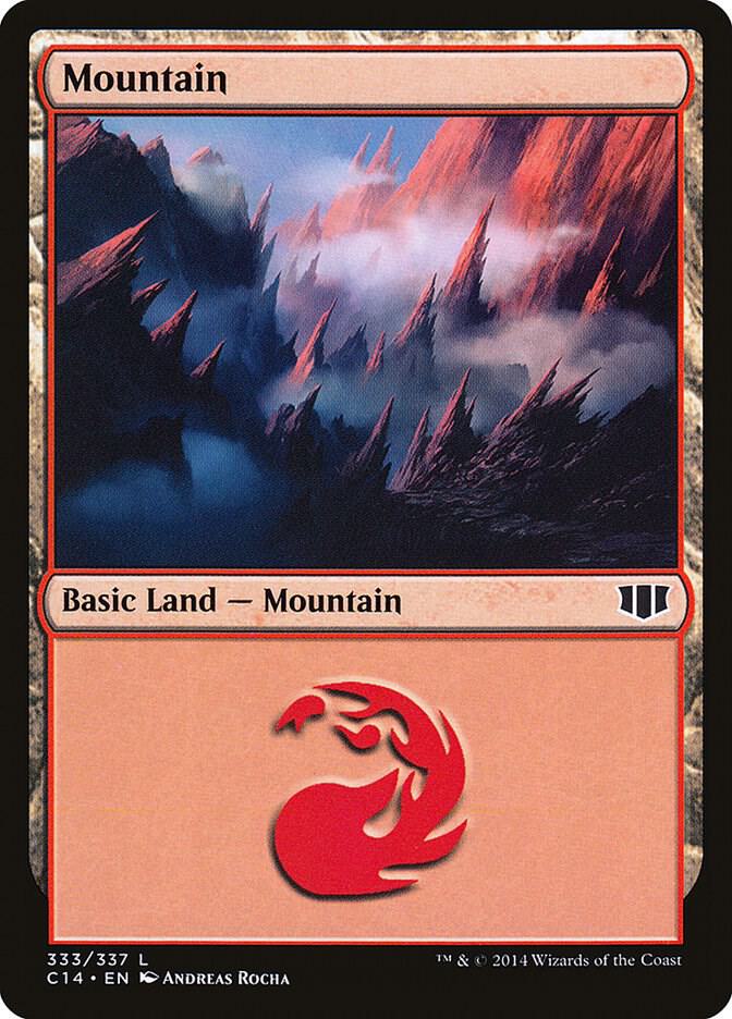 Mountain 333 card from Commander 2014