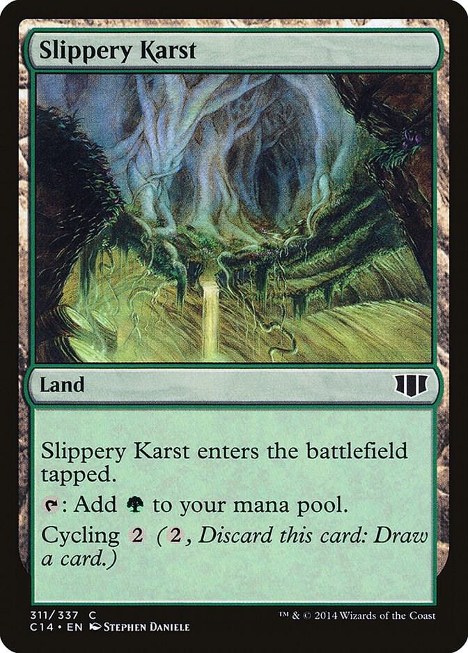 Slippery Karst 311 card from Commander 2014