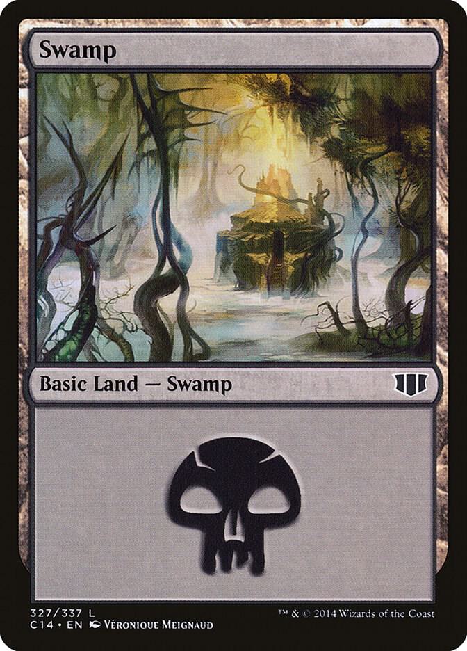 Swamp 327 card from Commander 2014