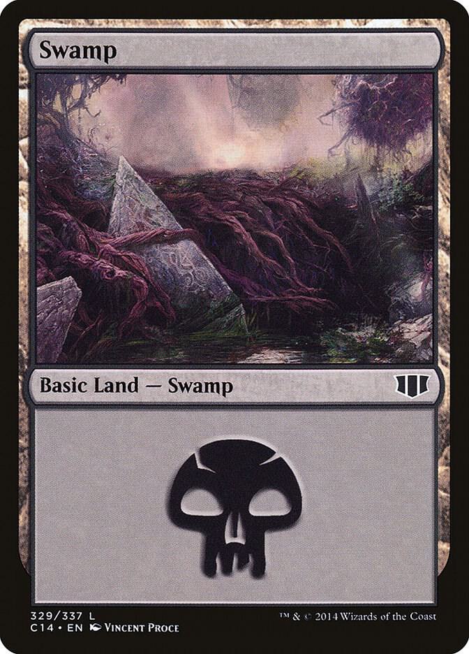 Swamp 329 card from Commander 2014