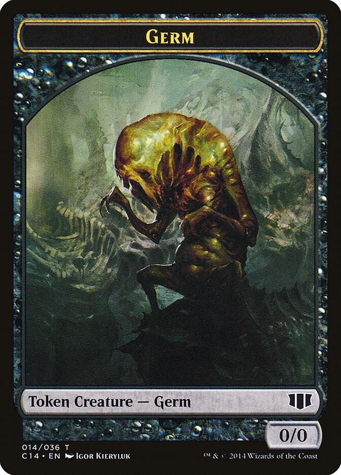 Germ // Zombie Double-Sided Token 14 // 16 card from Commander 2014