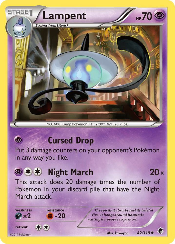 Lampent 42/119 card from XY - Phantom Forces