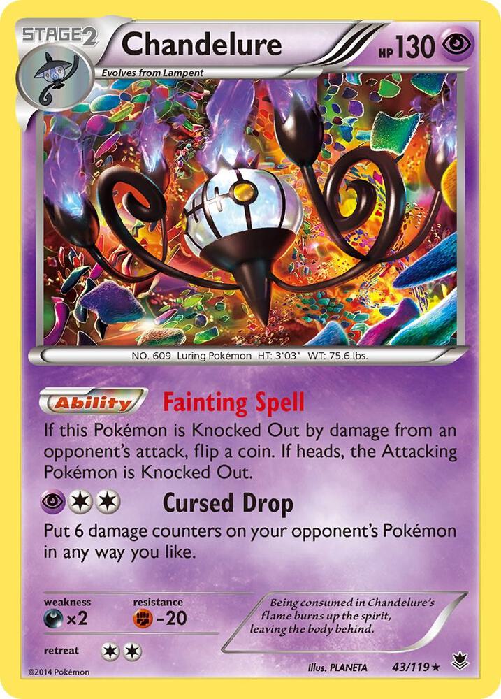 Chandelure 43/119 card from XY - Phantom Forces