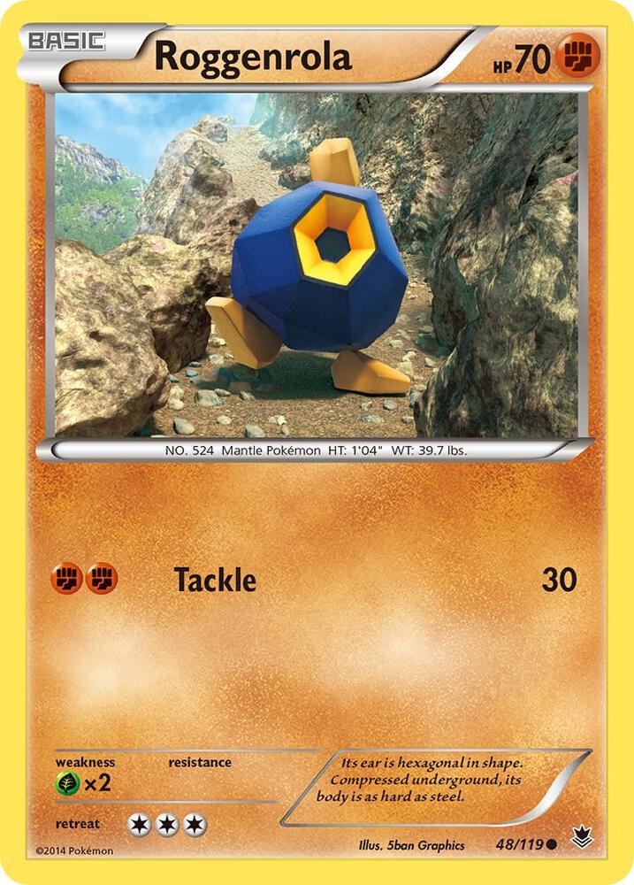 Roggenrola 48/119 card from XY - Phantom Forces