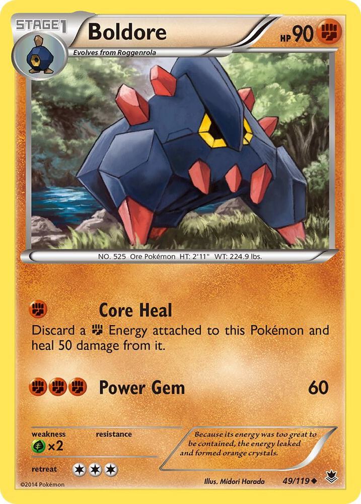 Boldore 49/119 card from XY - Phantom Forces