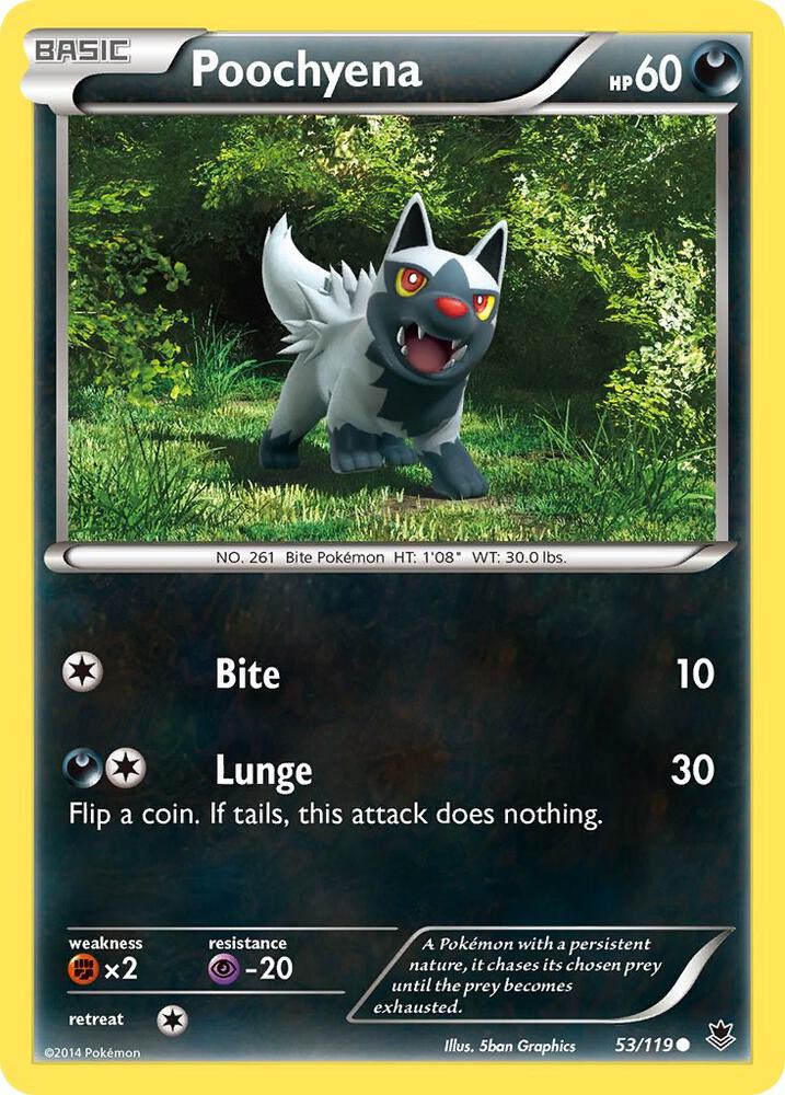 Poochyena 53/119 card from XY - Phantom Forces
