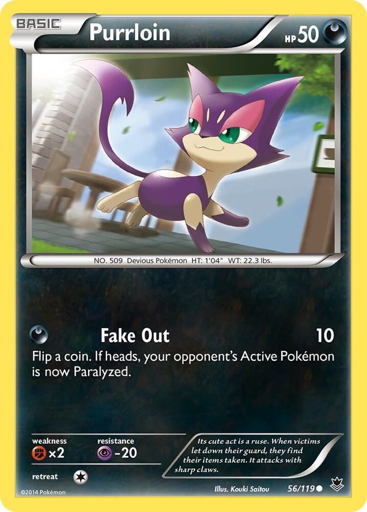 Purrloin 56/119 card from XY - Phantom Forces