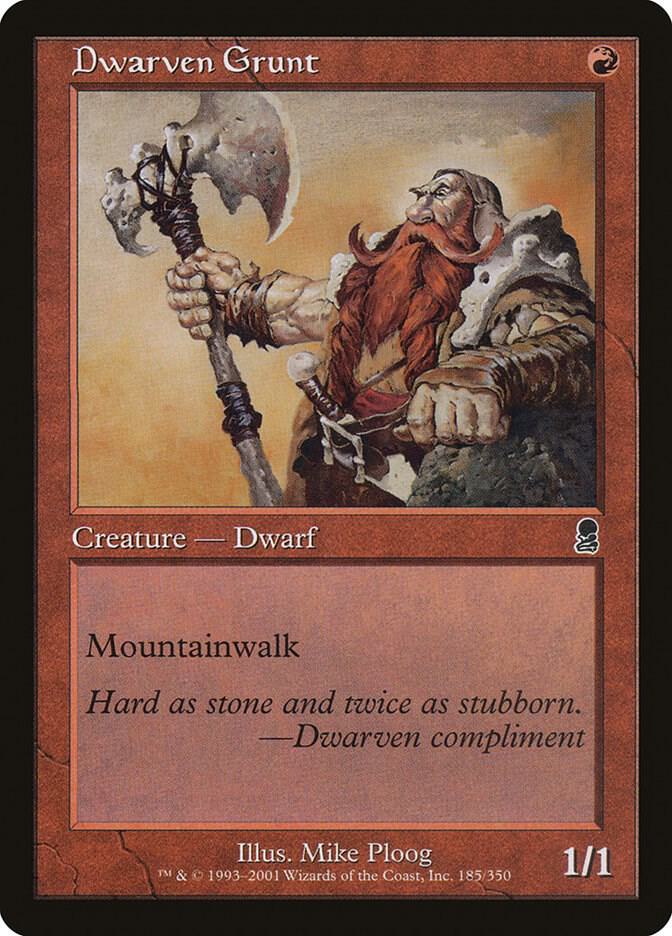 Dwarven Grunt 185 card from Odyssey