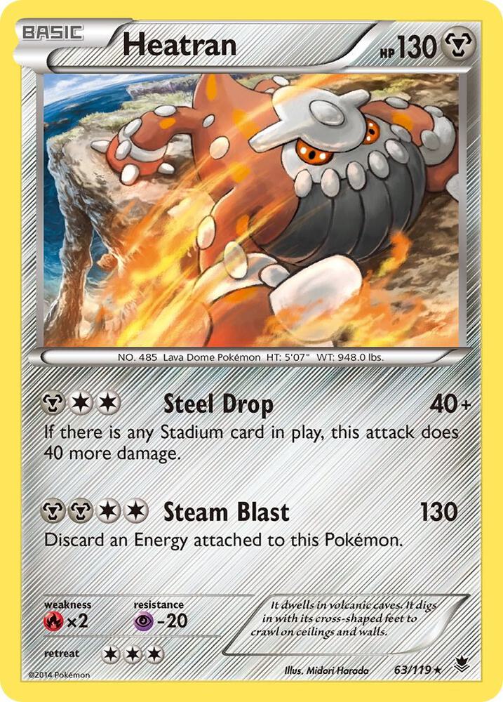 Heatran 63/119 card from XY - Phantom Forces