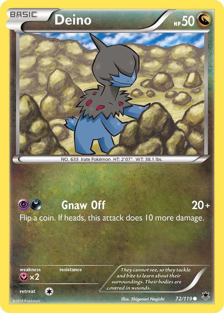 Deino 72/119 card from XY - Phantom Forces