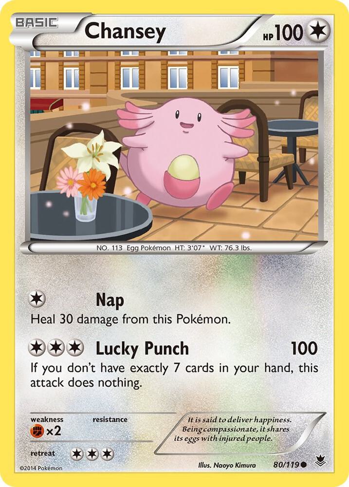 Chansey 80/119 card from XY - Phantom Forces