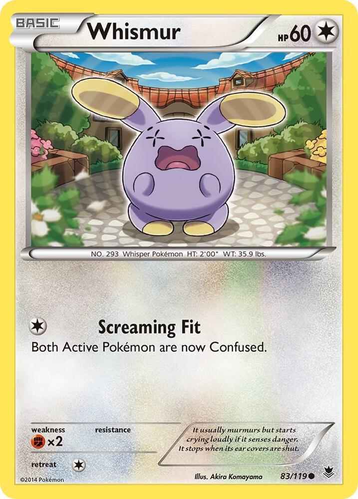Whismur 83/119 card from XY - Phantom Forces