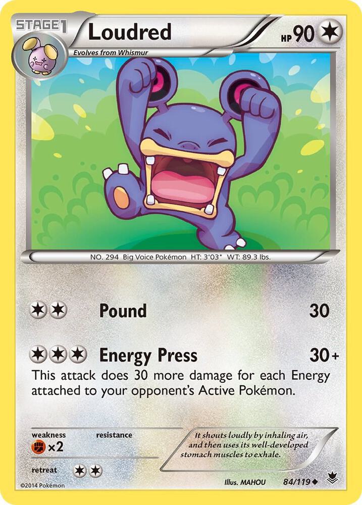 Loudred 84/119 card from XY - Phantom Forces