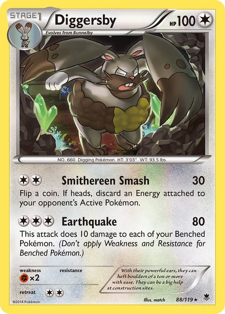 Diggersby 88/119 card from XY - Phantom Forces