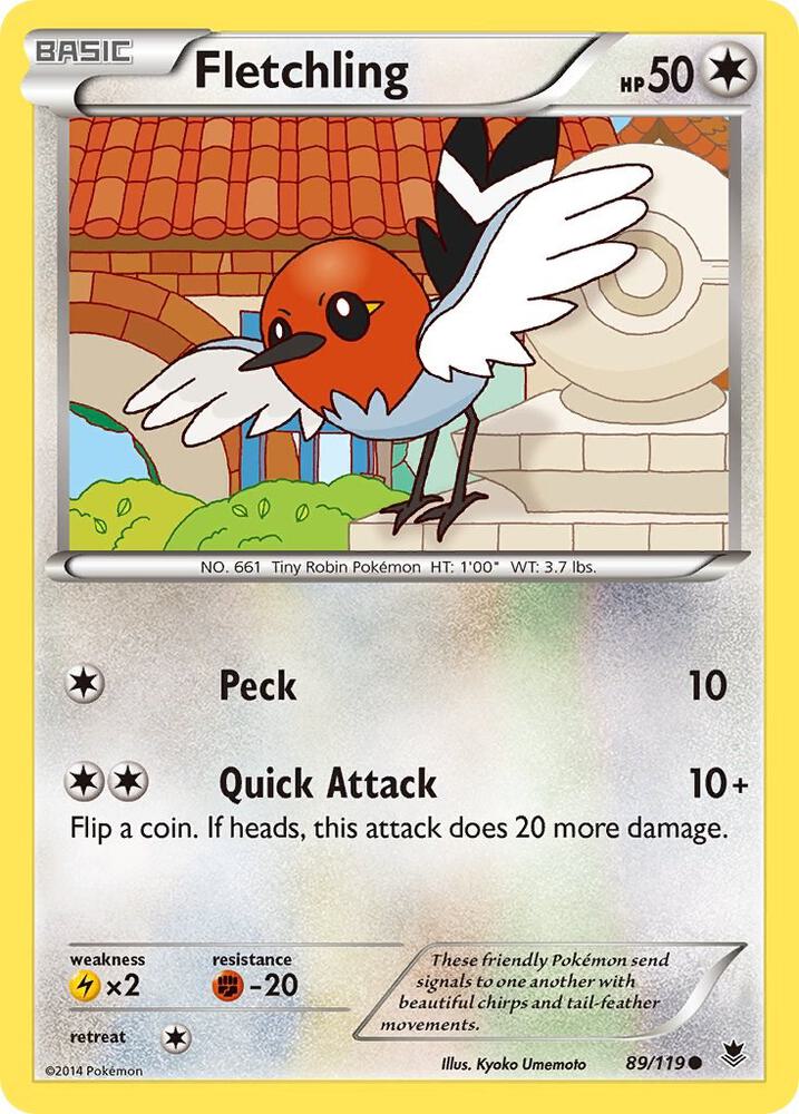 Fletchling 89/119 card from XY - Phantom Forces