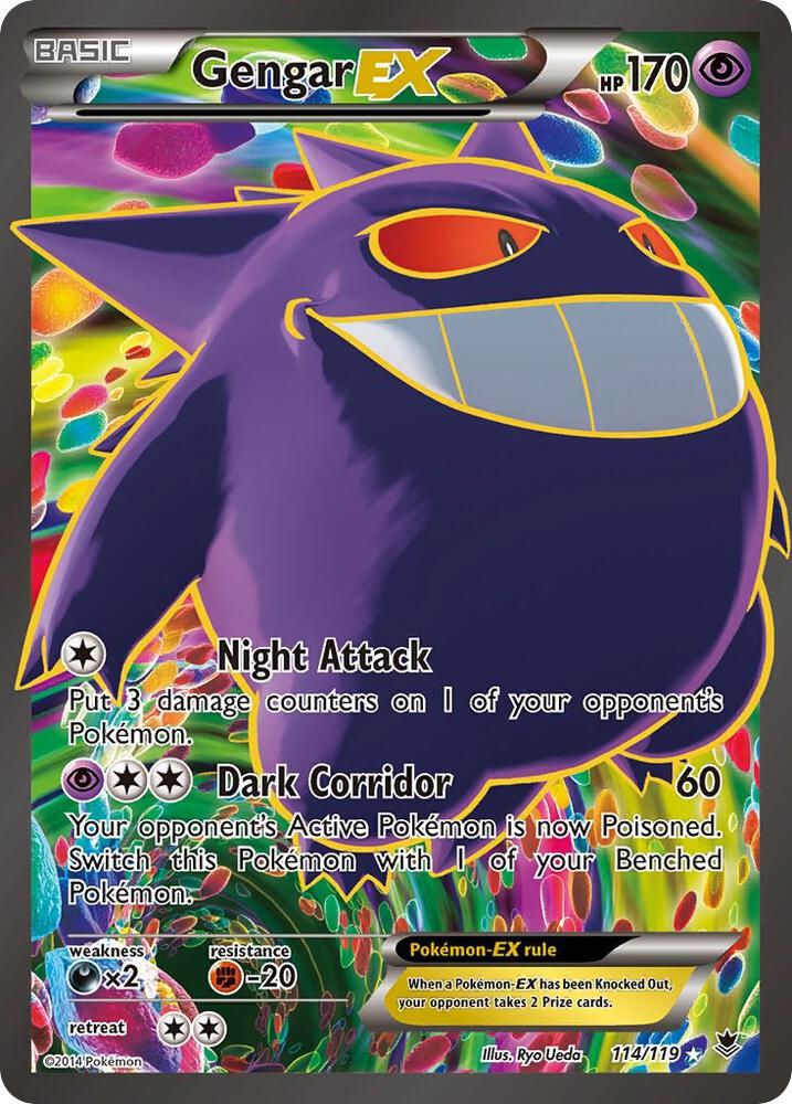 Gengar EX (114 Full Art) 114/119 card from XY - Phantom Forces