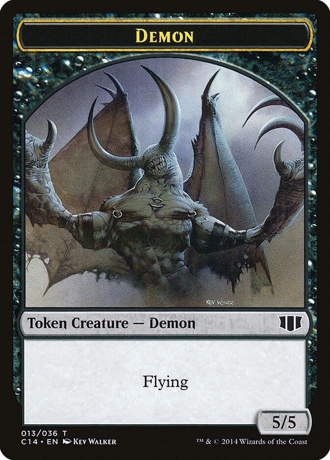 Demon (013) // Zombie Double-Sided Token 13 // 16 card from Commander 2014