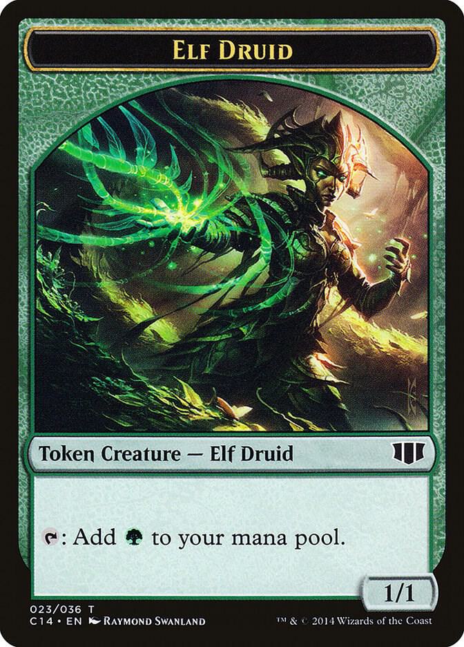Elf Druid // Beast Double-Sided Token 23 // 20 card from Commander 2014