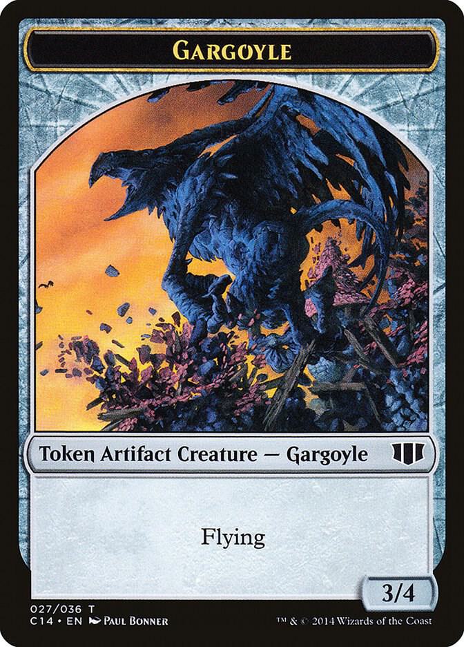 Gargoyle // Elf Warrior Double-Sided Token 27 // 24 card from Commander 2014