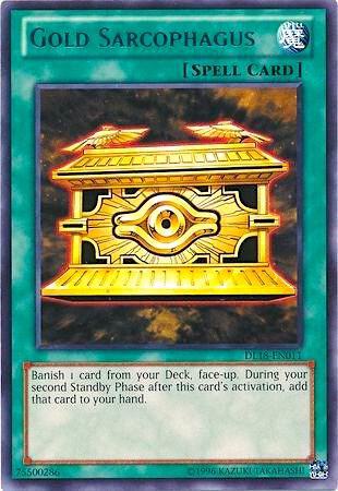Gold Sarcophagus (Blue) DL18-EN011 card from Duelist League Promo