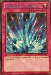 Torrential Tribute (Blue) DL18-EN016 card from Duelist League Promo