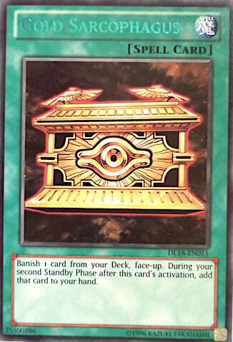 Gold Sarcophagus (Green) DL18-EN011 card from Duelist League Promo