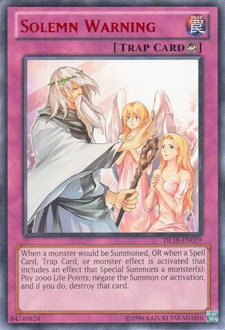 Solemn Warning (Red) DL18-EN019 card from Duelist League Promo